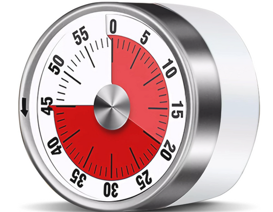 Magnetic Visual Kitchen Timer 304 Stainless Steel Mechanical Cooking Timer with Loud Alarm, Egg Timer for Kids, Classroom, Study, Workout, Office