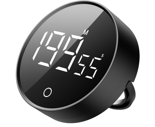 Digital Kitchen Timer with Countdown & Count-Up, Large Display, Magnetic Back, Adjustable Alarm, Sleek Modern Design for Cooking, Study, Office