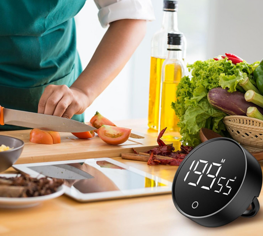 Digital Kitchen Timer with Countdown & Count-Up, Large Display, Magnetic Back, Adjustable Alarm, Sleek Modern Design for Cooking, Study, Office